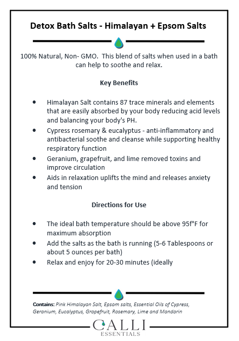 Detox Bath Salts -Himalayan + Epsom Salts - www.CalliSkin.com