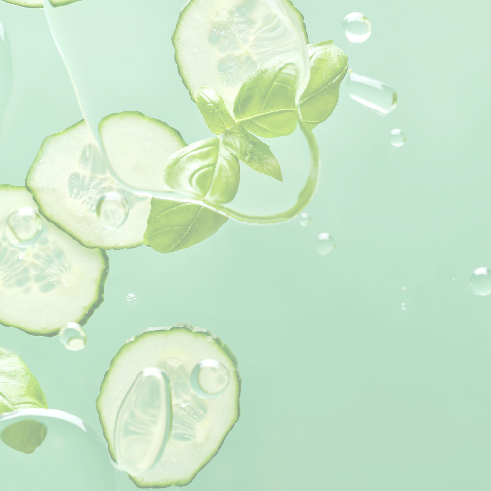cucumber slices floating in oil