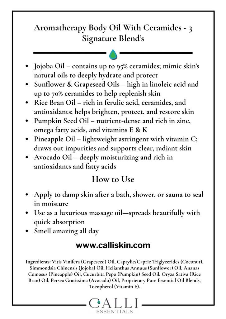 Calli Essentials Aromatherapy Body Oil