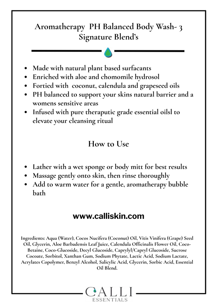 Calli Essentials Aromatherapy body wash 
