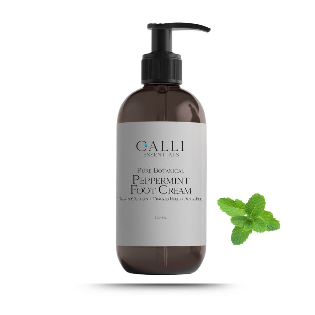 Peppermint foot cream for dry, cracked heels; lactic acid callus care Calli Skin