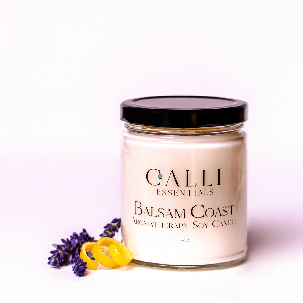 Balsam coast candle photo with elements
