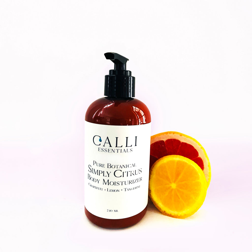 Pure botanical aromatherapy body lotion with lemon, grapefruit and tangerine