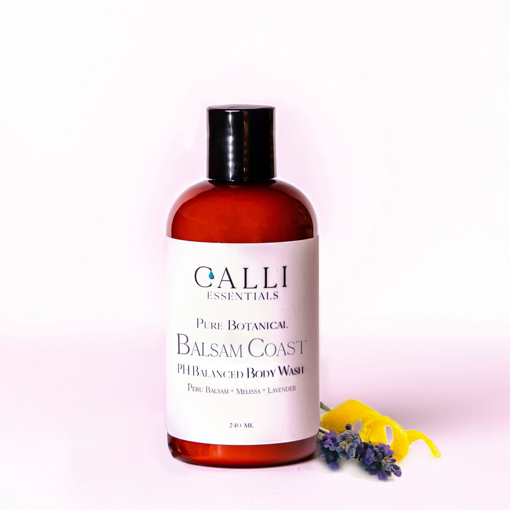 Balsam Coast body wash with lavender, Melissa  honey and vanilla