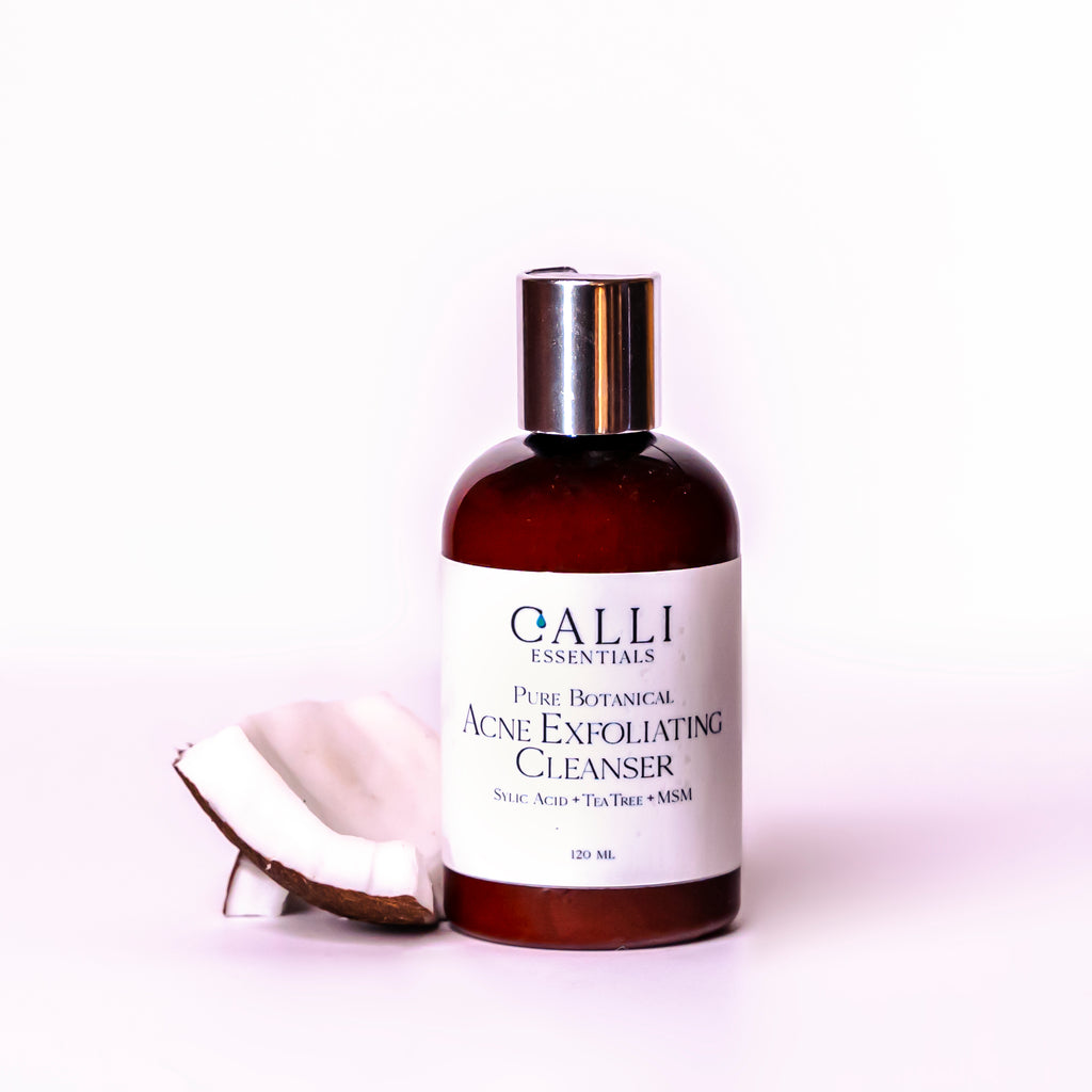 Acne Exfoliating Cleanser - Deep Clean - Salicylic Acid + MSM + Jojoba Beads - www.CalliSkin.com