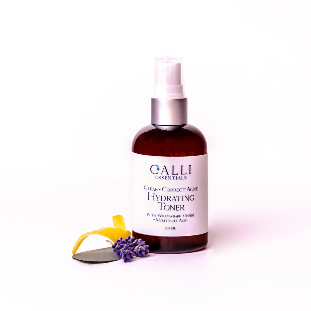 Hydrating Facial Toner - Clear & Correct Acne with AHA's + MSM - www.CalliSkin.com