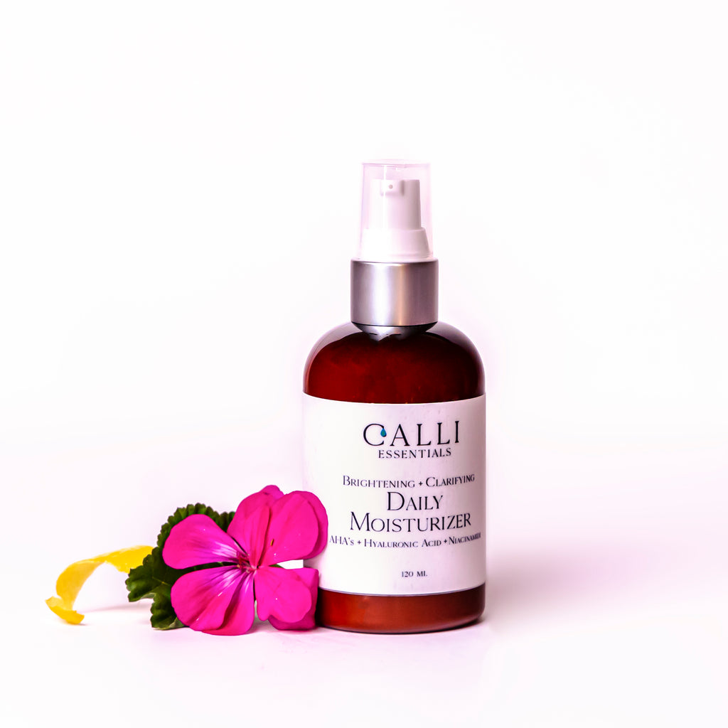 Daily Moisturizer Clarifying and Brightening -  Multi Fruit AHA's & Hyaluronic Acid - www.CalliSkin.com