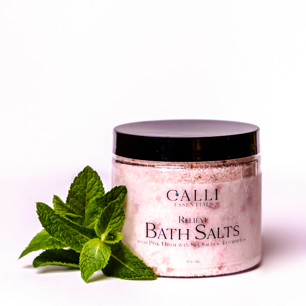 Relieve Bath Salts -Himalayan + Epsom Salts - www.CalliSkin.com