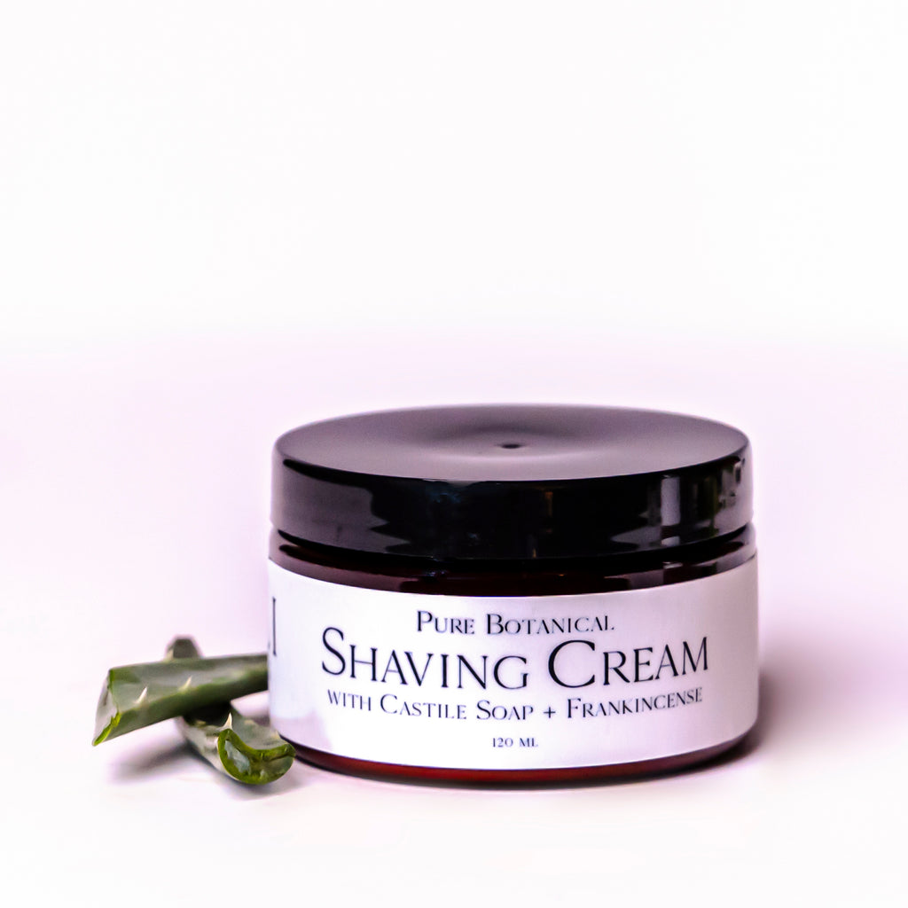 Pure Botanical Shaving Cream - With Castile Soap, Aloe and Shea Butter - www.CalliSkin.com