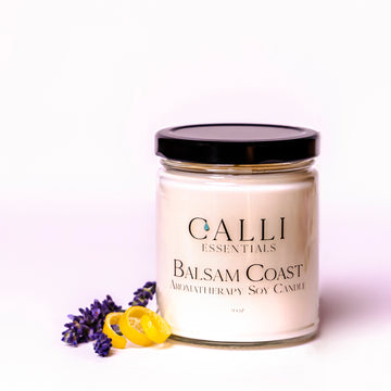 Aromatherapy Candle -Balsam Coast   - Eco Certified &  Vegan 9 OZ 35+ Hour Burn Time - www.CalliSkin.com