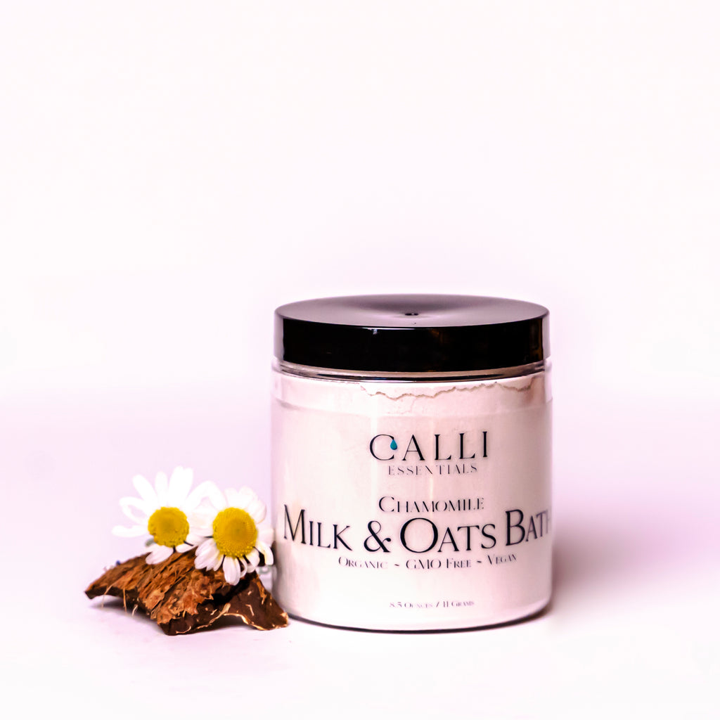 Milk & Oats Bath Soak - Lavender or Roman Chamomile - Vegan - www.CalliSkin.com