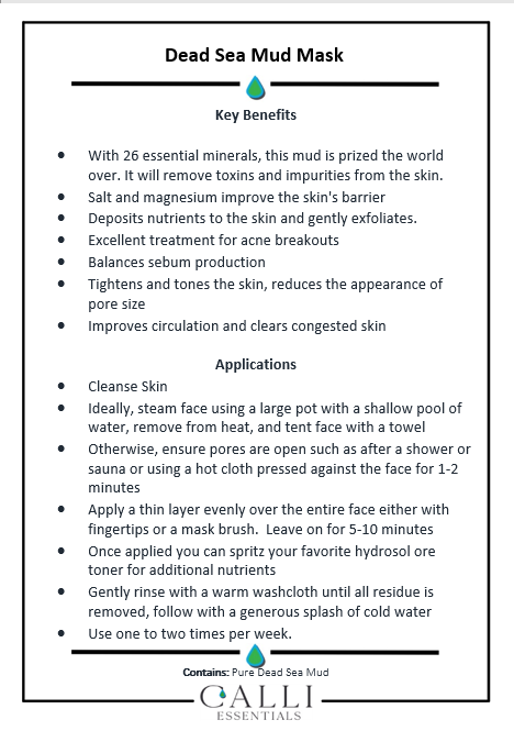 Dead Sea Mud Mask- 99.99% Pure with 26 Essential Minerals - www.CalliSkin.com