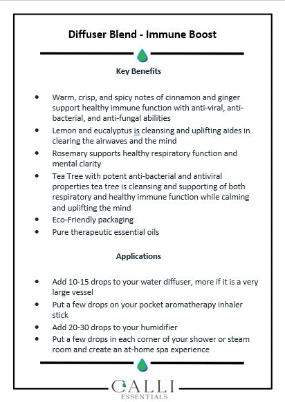 Diffuser Blends / Immune Boost - www.CalliSkin.com