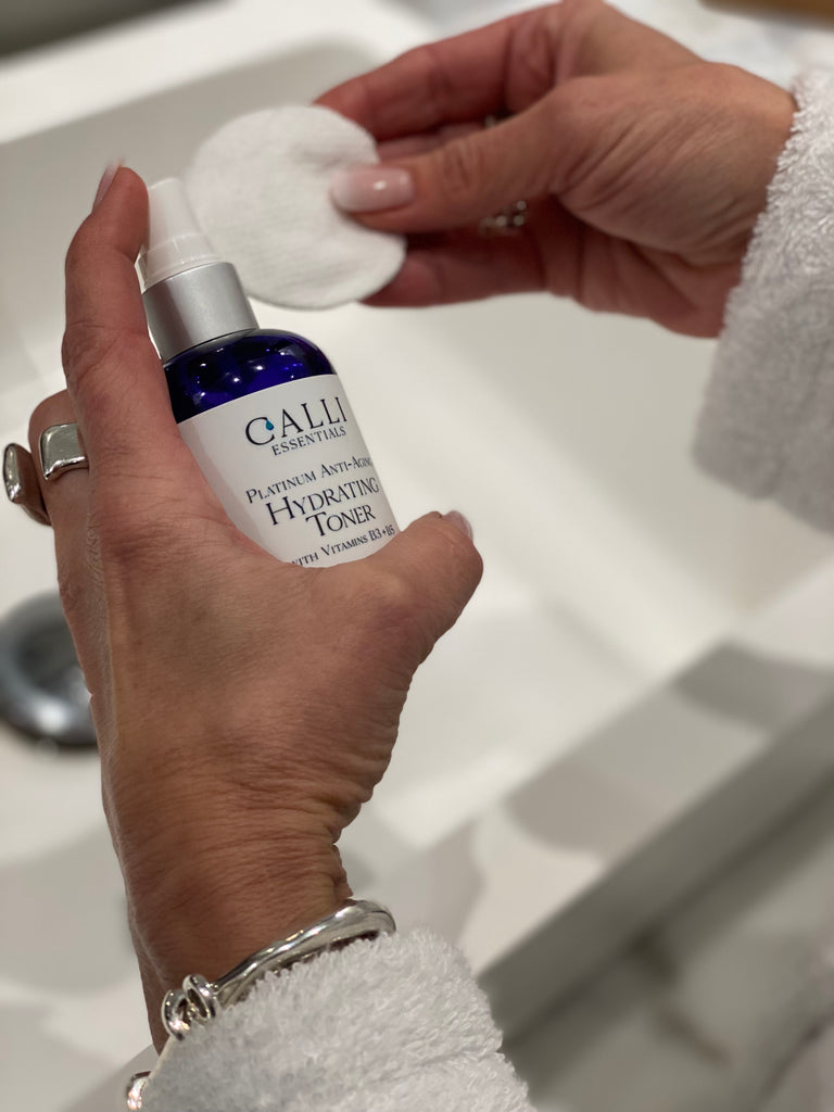 Hydrating Facial Toner- Platinum with Rose & Immortal Hydrosols + B Vitamins - Calli Essentials - 100% Natural Skin Care Products - Pure Essential Oils 